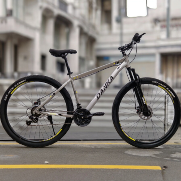 Danka Алуминиев велосипед с дискови спирачки и амортисьори 29'' Модел V1 цвят жълт