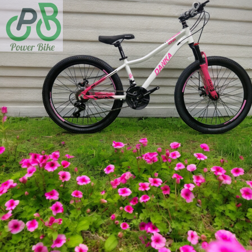 Danka Алуминиев велосипед с дискови спирачки и амортисьори24''  Модел Q6 цвят розов