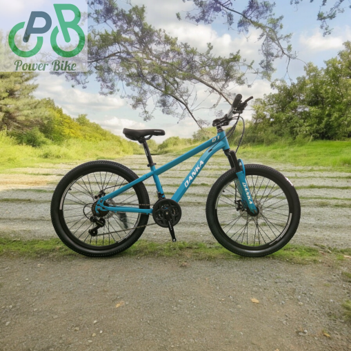 Danka Велосипед с дискови спирачки и амортисьори модел Q1 24'' цвят тюркоаз
