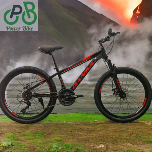 Danka Велосипед с дискови спирачки и амортисьори  МОДЕЛ Q3 24'' цвят червен 