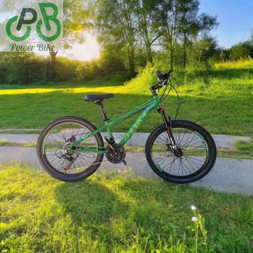 Danka Алуминиев велосипед с дискови спирачки и амортисьори с Lock out 24'' МОДЕЛ Q2 цвят зелен