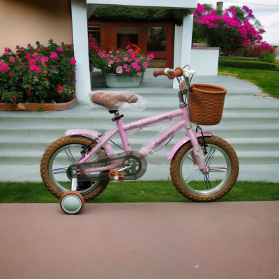 Kids Love Велосипед със спомагателни колела 14'' Модел Rocket цвят розов