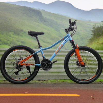 Danka Алуминиев велосипед с дискови спирачки и амортисьори 24'' Модел Q6 цвят оранжев