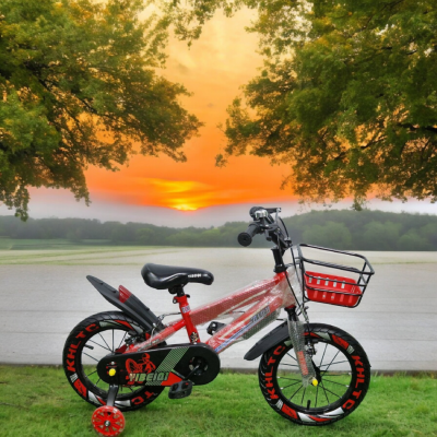 Kids Love Kids Love Велосипед със спомагателни колела 14'' Модел Pixel цвят червен