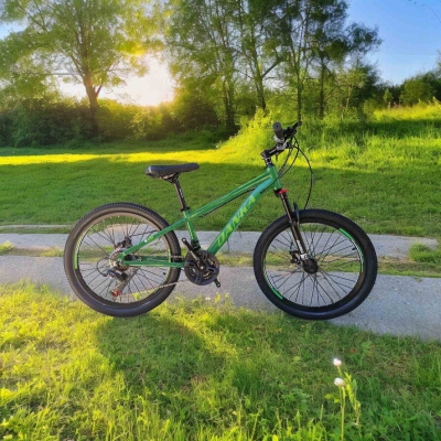 Danka Алуминиев велосипед с дискови спирачки и амортисьори с Lock out 24'' МОДЕЛ Q2 цвят зелен