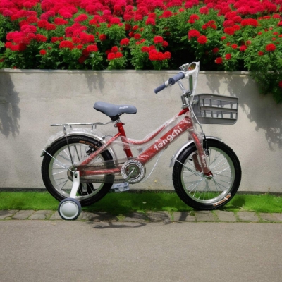 Kids Love Велосипед със спомагателни колела 16'' Модел FANCY цвят червен