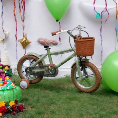 Kids Love Велосипед със спомагателни колела 14'' Модел Rocket цвят зелен+подарък